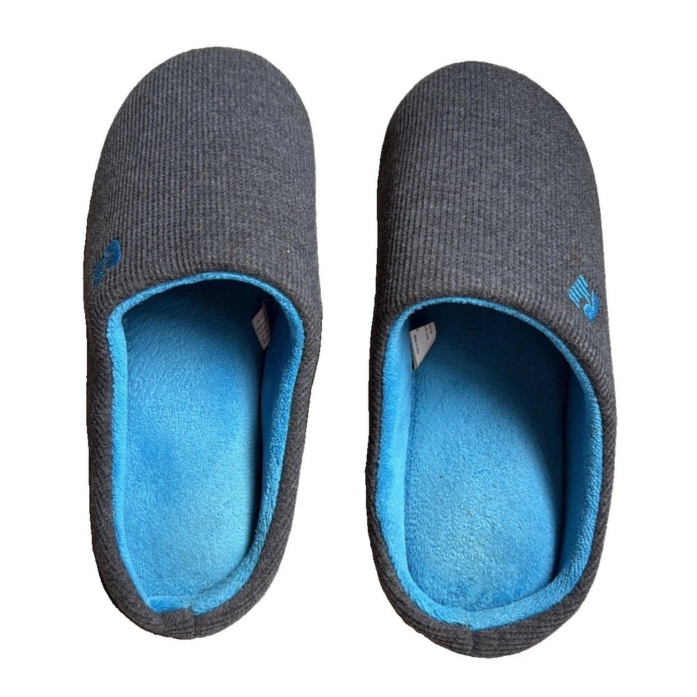RockDove Two-Tone Memory Foam Slipper for Men, Size US 11-12 - Dark Gray/Blue
